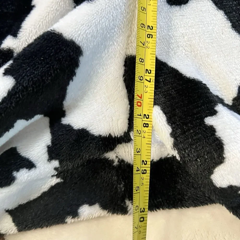 Hooded Cow Costume/Pajamas 1pc Zip Up Suit With Hood Size L